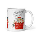 Santa Christmas Wishes Mid Century Retro Christmas Print Glossy Mug