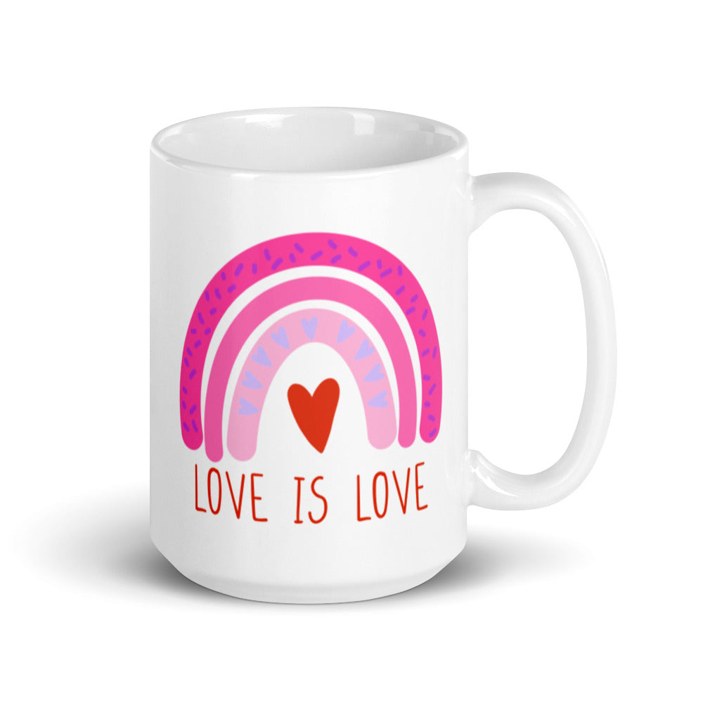 Love Is Love Boho Rainbow Glossy Mug