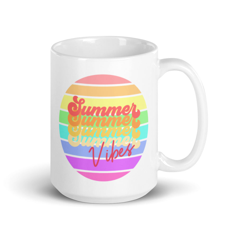 Rainbow Summer Vibes Glossy Mug