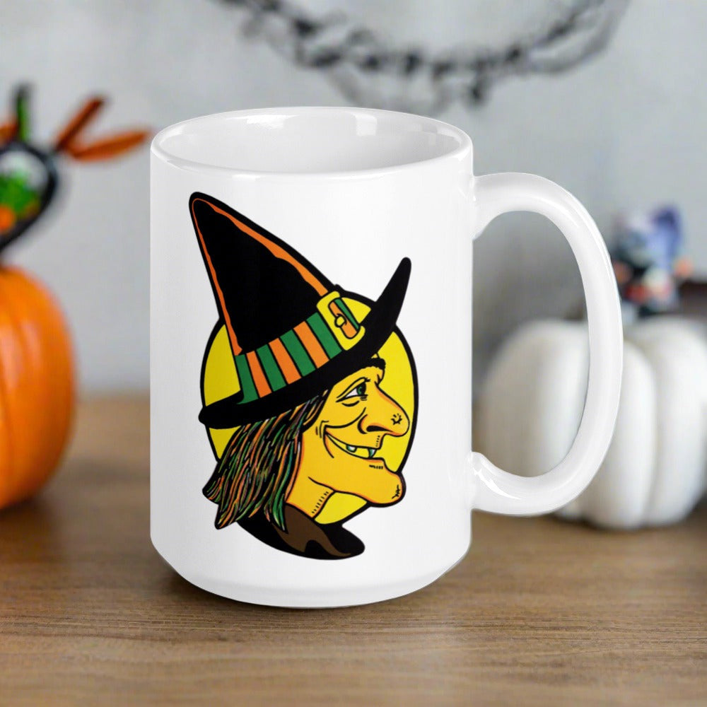 Halloween Witch Full Moon Retro Vintage Ceramic Glossy Mug