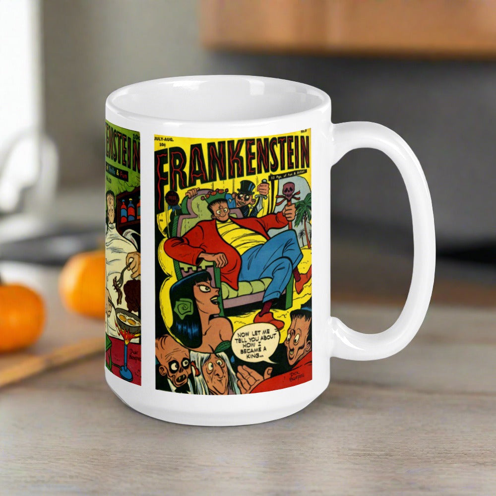 Frankenstein Retro Vintage Comic Book Cover Halloween Coffee Mug