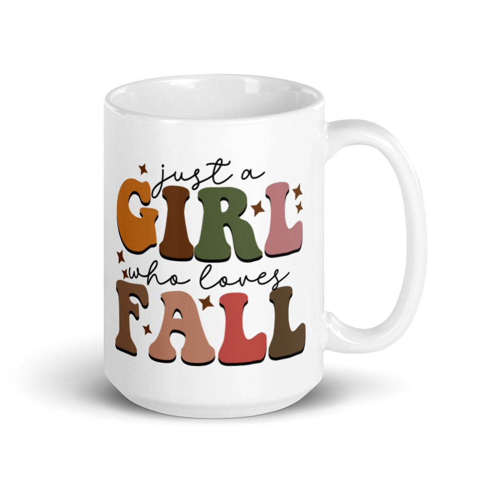 Just A Girl Who Loves Fall Autumn Glossy Mug