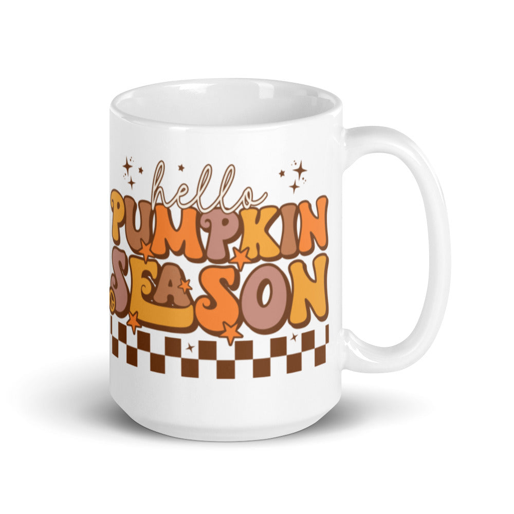 Hello Pumpkin Season Fall Autumn Glossy Mug