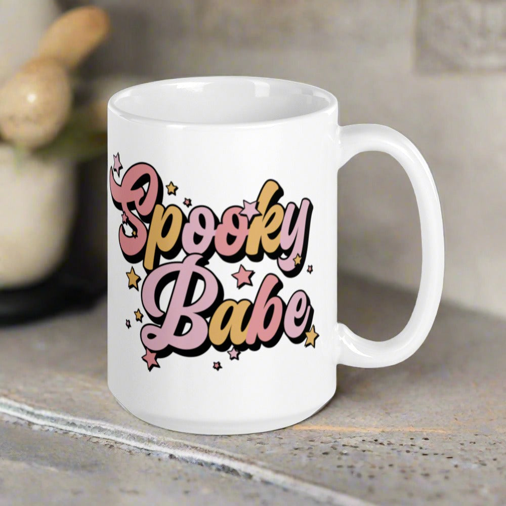 Spooky Babe Stars Halloween Glossy Mug
