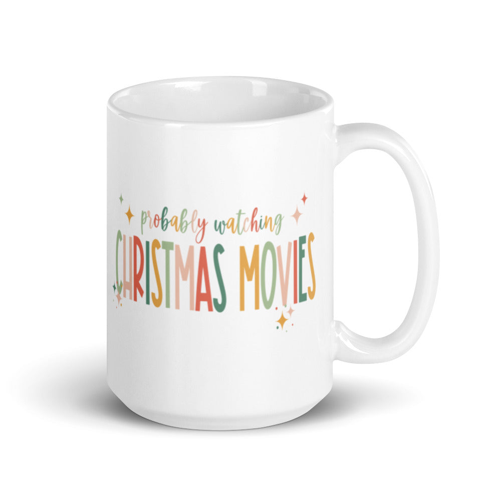 Probably Watching Christmas Movies Christmas Glossy Mug