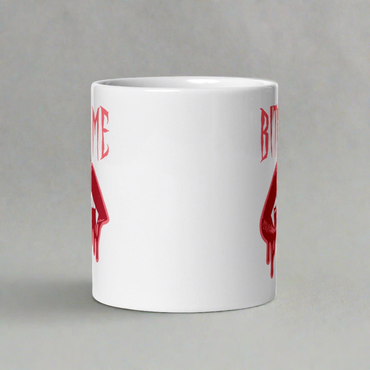 Bite Me Vampire Fangs Halloween Glossy Mug