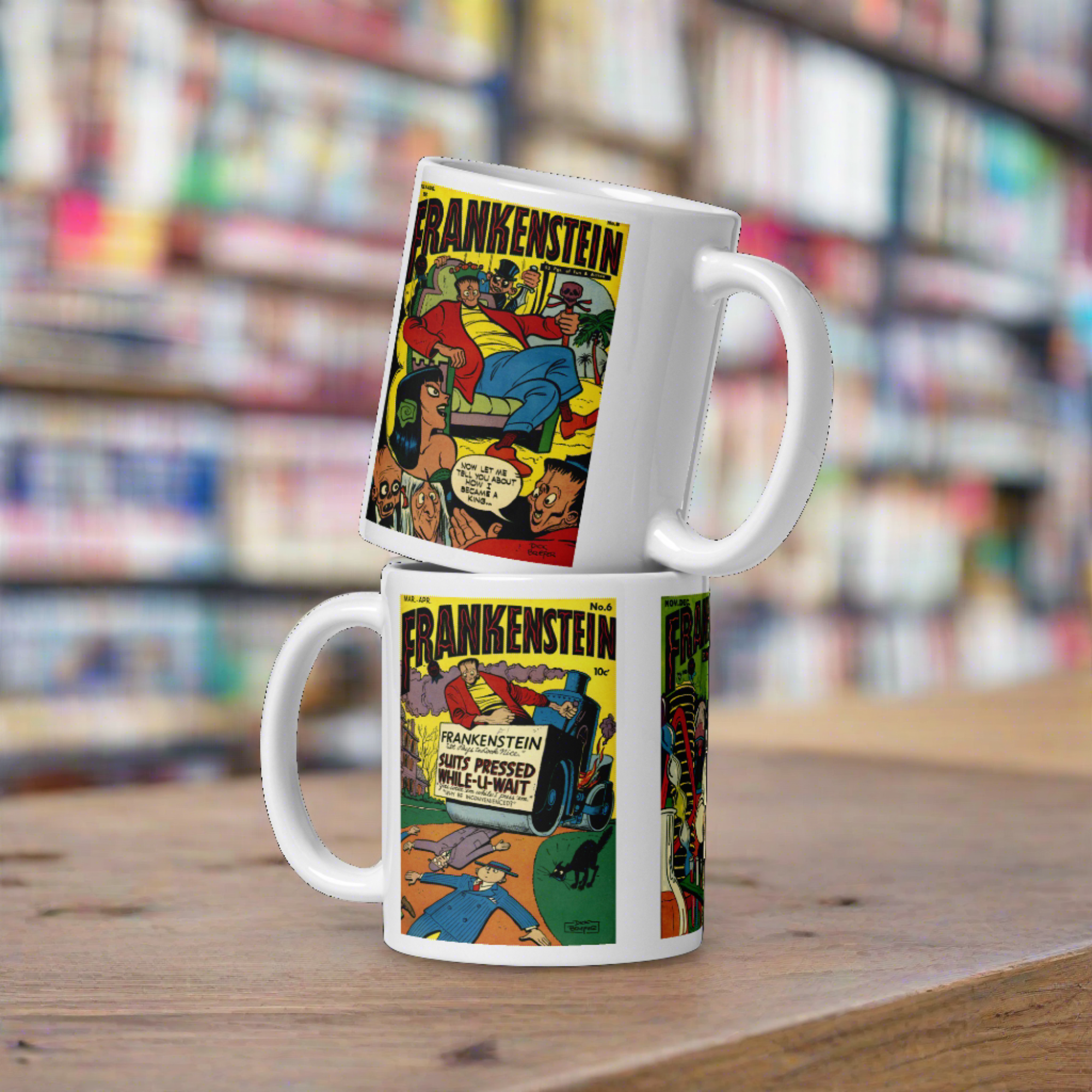 Frankenstein Retro Vintage Comic Book Cover Halloween Coffee Mug