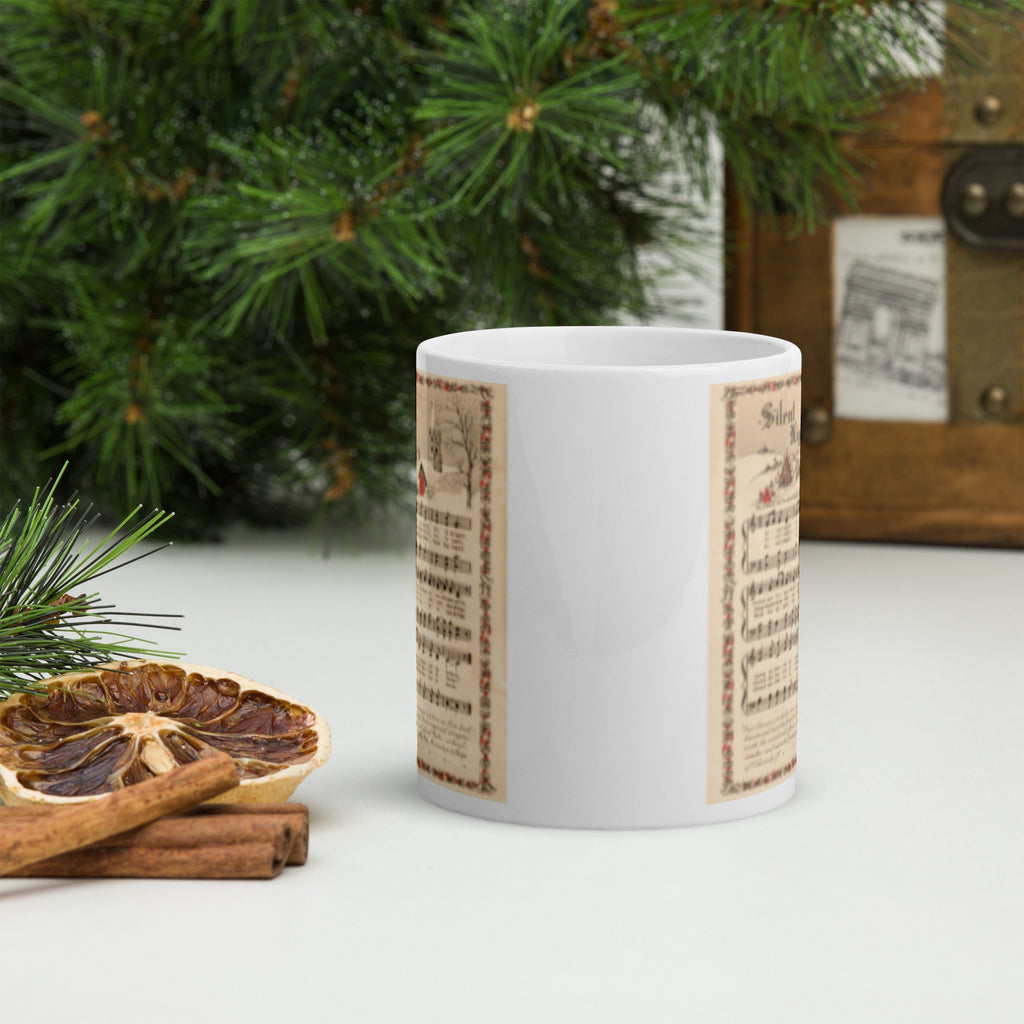 Silent Night Retro Christmas Sheet Music Glossy Coffee Mug