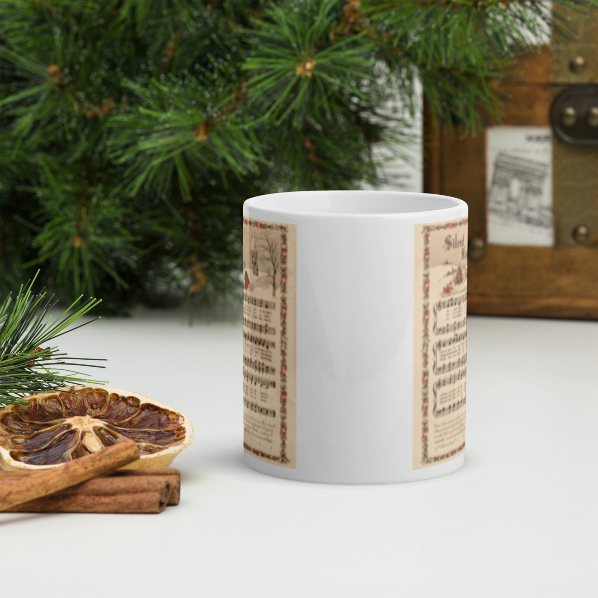Silent Night Retro Christmas Sheet Music Glossy Coffee Mug