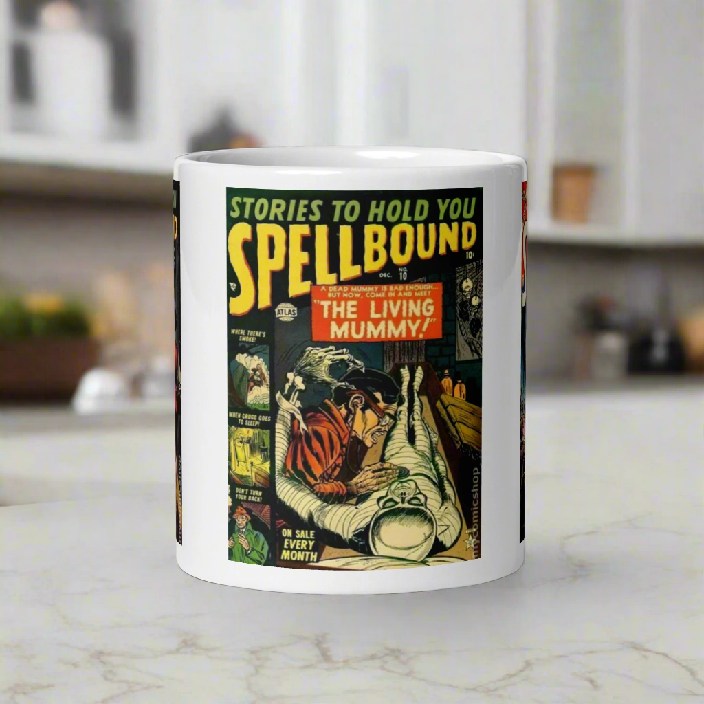 Stories To Hold You Spellbound Retro Vintage Comic Book Covers Halloween Glossy Coffee Mug