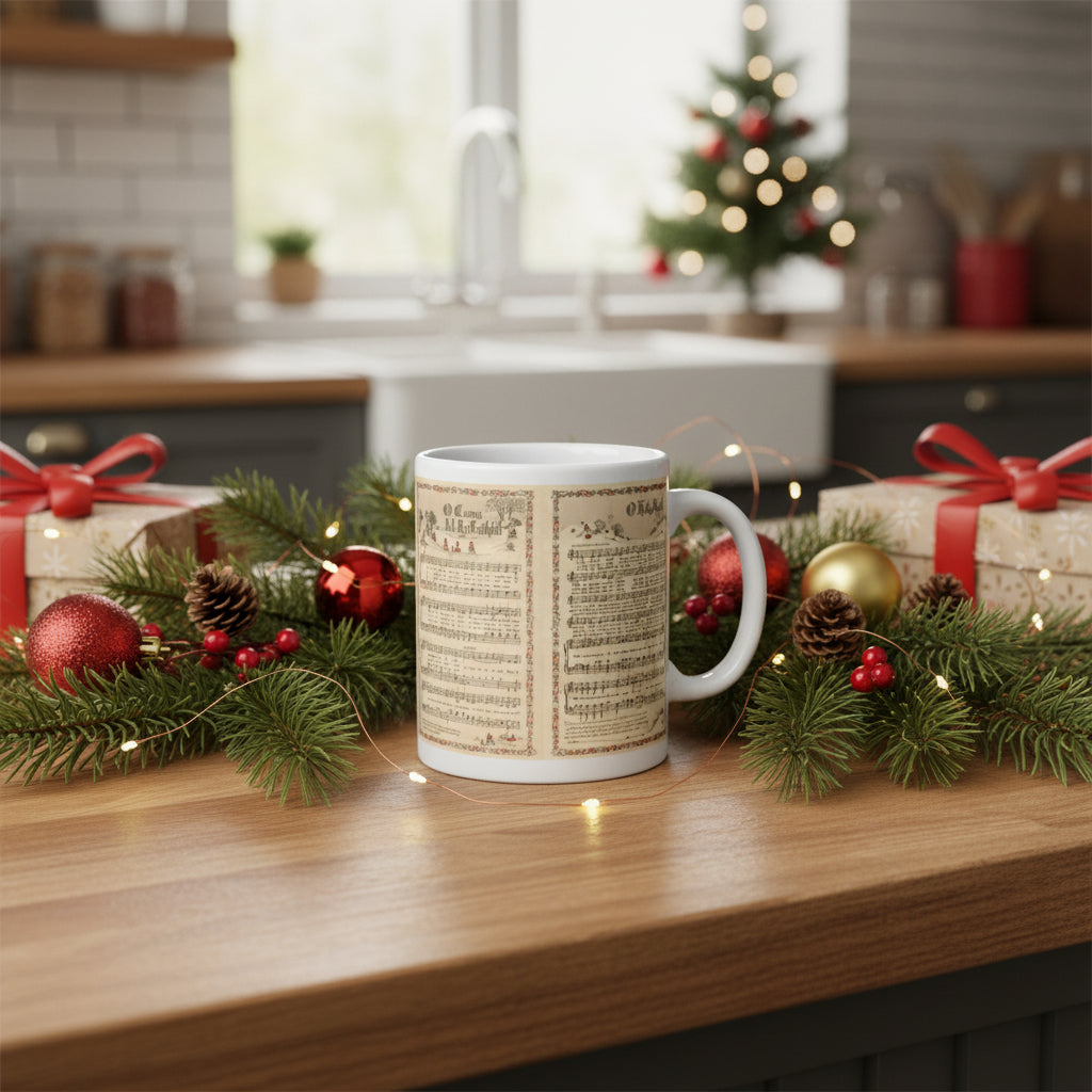 Christmas Sheet Music White glossy mug