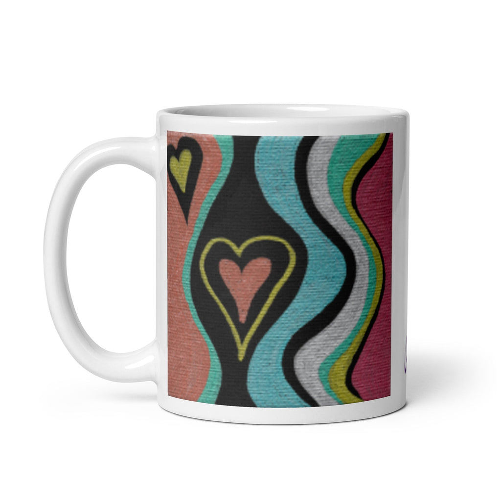 Love Finds A Way - Original Artwork by Caden Caraco on White Glossy Mug - Available in 12, 15, and 20 Ounces