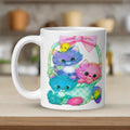 Spring Easter Kittens Baby Chicks Retro Vintage Glossy Coffee Mug