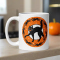 Black Cats Full Moon Retro Vintage Halloween Glossy Coffee Mug