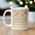 Silent Night Retro Christmas Sheet Music Glossy Coffee Mug
