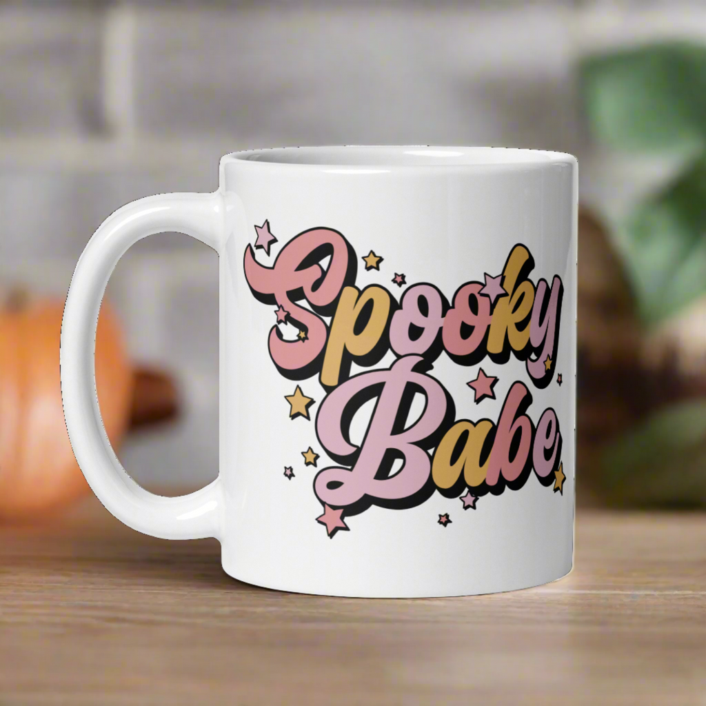 Spooky Babe Stars Halloween Glossy Mug