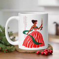 Happy Holidays Christmas Lady Glossy Coffee Mug