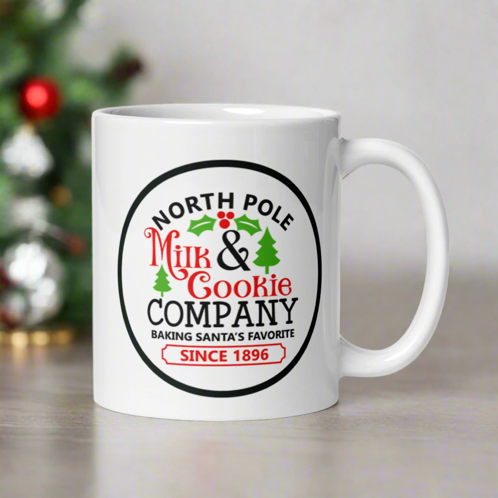 Santa's Milk and Cookie Company Christmas Glossy Coffee Mug