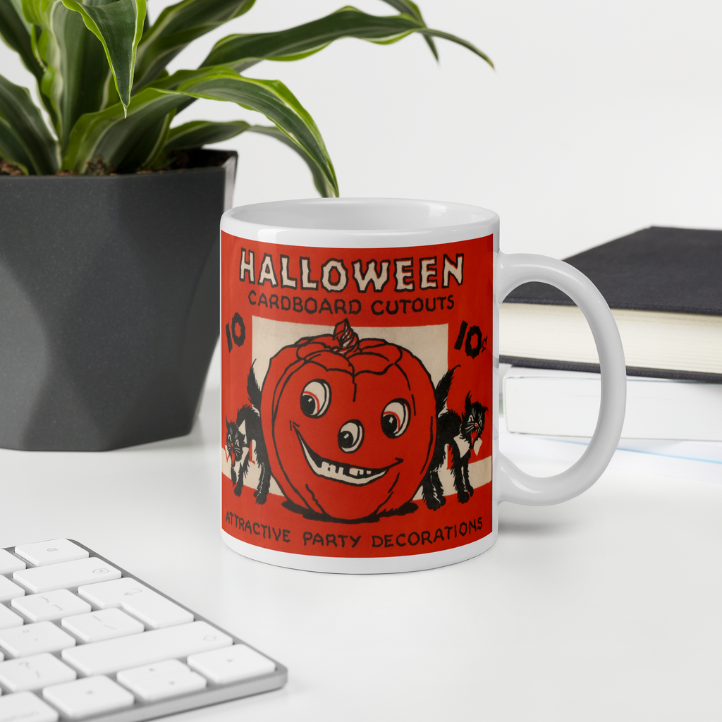 Halloween Cardboard Cutouts Decorations Black Cats Retro Halloween Glossy Coffee Mug