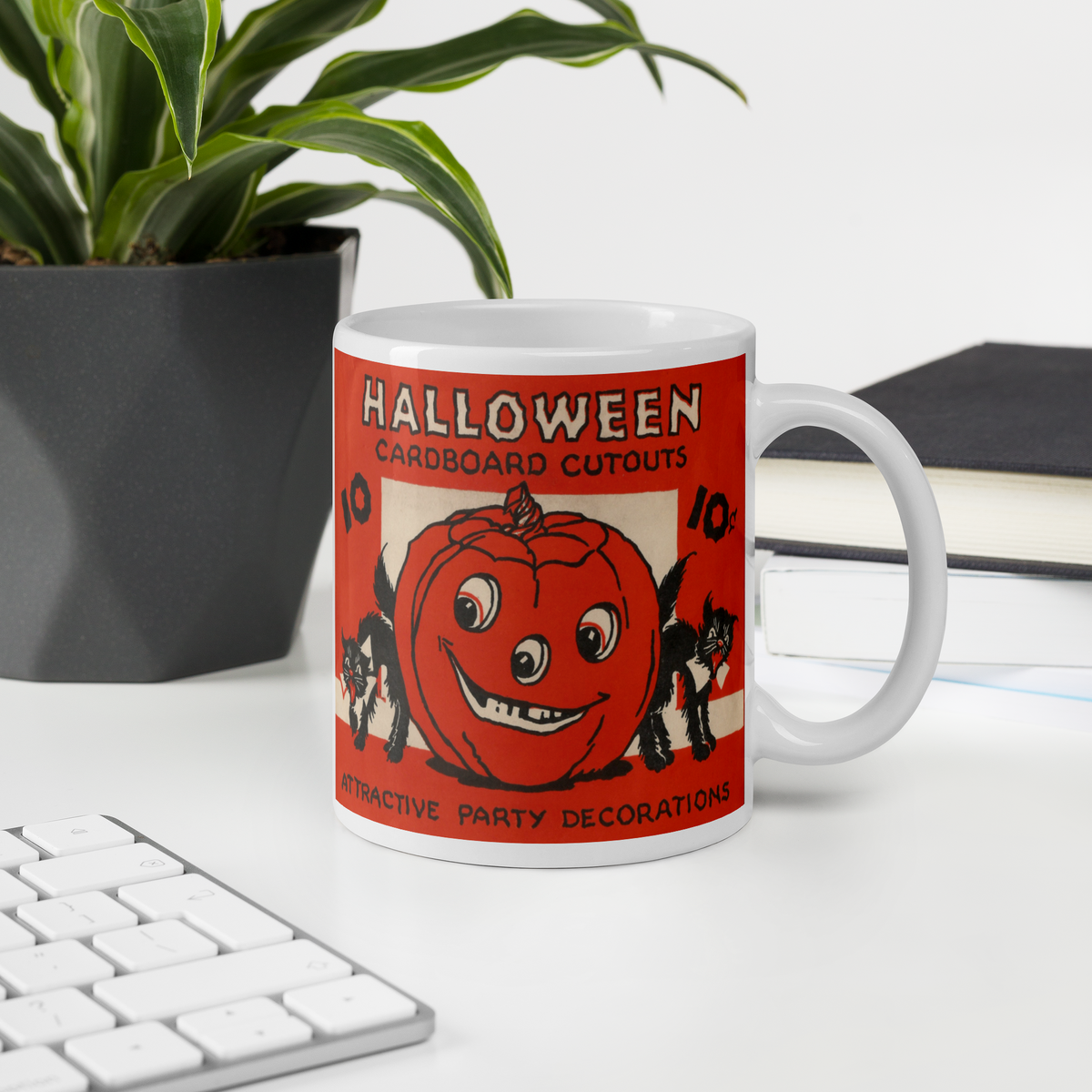 Halloween Cardboard Cutouts Decorations Black Cats Retro Halloween Glossy Coffee Mug