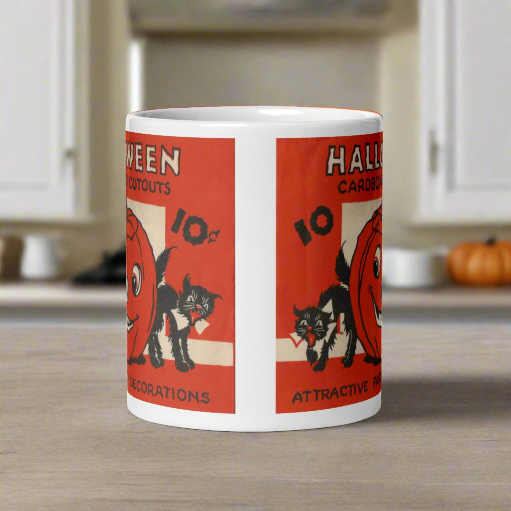 Halloween Cardboard Cutouts Decorations Black Cats Retro Halloween Glossy Coffee Mug