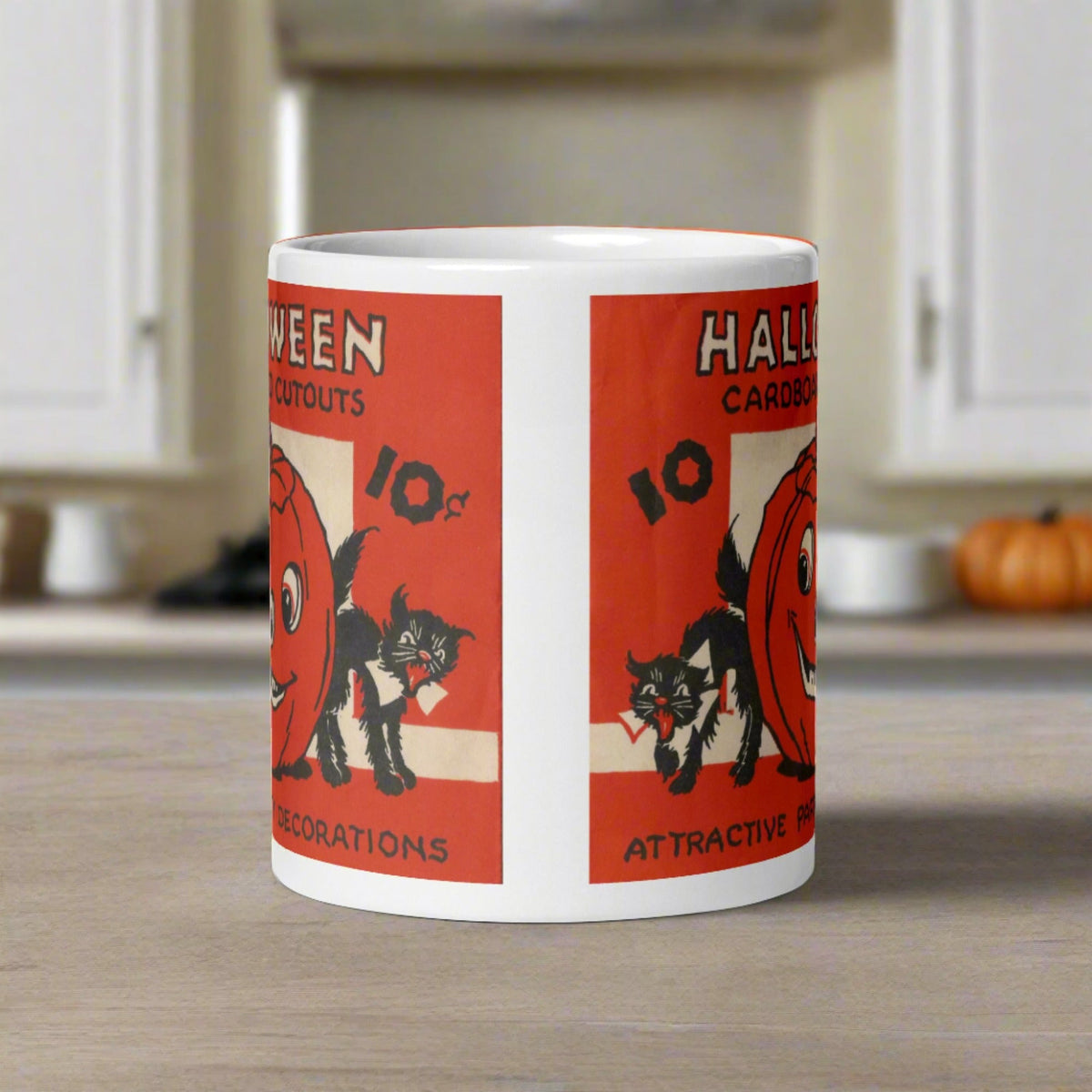 Halloween Cardboard Cutouts Decorations Black Cats Retro Halloween Glossy Coffee Mug