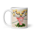 Christmas Reindeer With Candles Mid Century Retro Christmas Print Glossy Mug