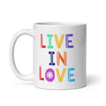 Live In Love White Glossy Coffee Mug