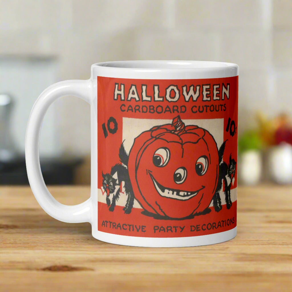 Halloween Cardboard Cutouts Decorations Black Cats Retro Halloween Glossy Coffee Mug