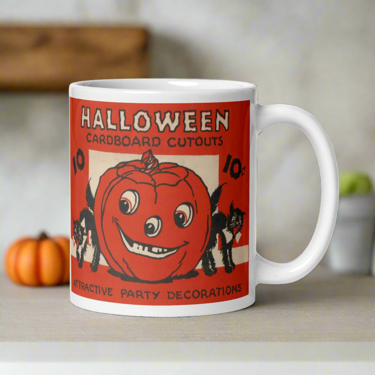 Halloween Cardboard Cutouts Decorations Black Cats Retro Halloween Glossy Coffee Mug