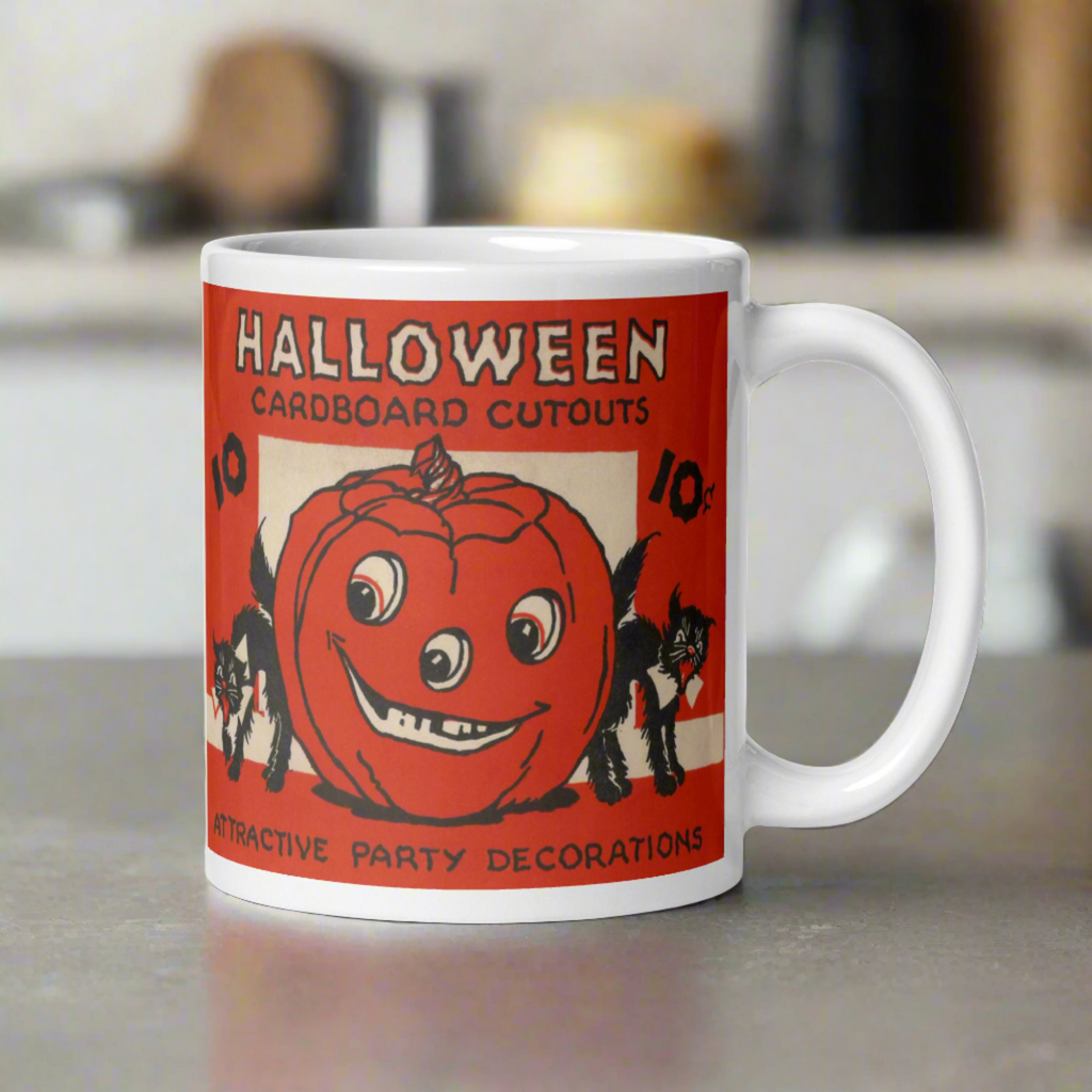 Halloween Cardboard Cutouts Decorations Black Cats Retro Halloween Glossy Coffee Mug