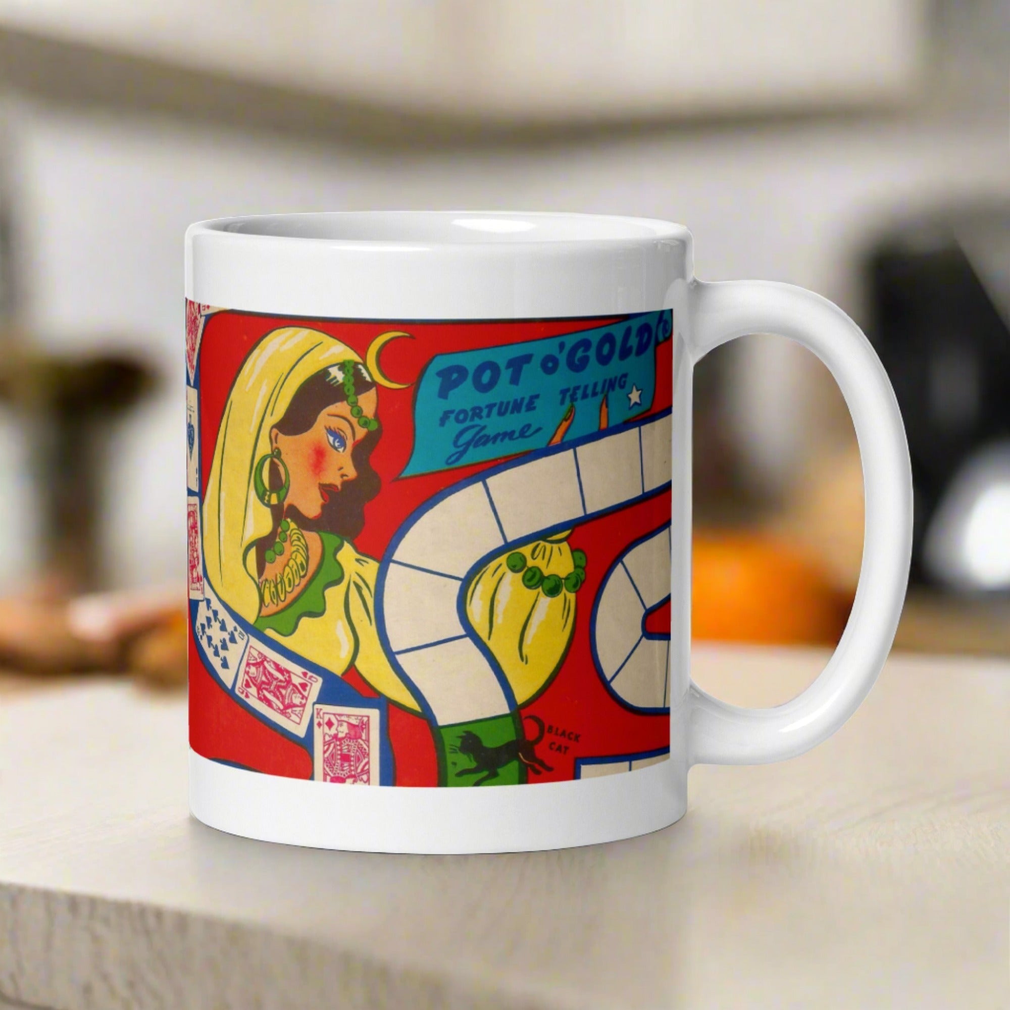 Fortune Telling Vintage Pot O'Luck Board Game Retro Halloween Glossy Coffee Mug