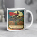 Victorian Witch Black Cat Retro Vintage Art Halloween Glossy Coffee Mug
