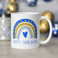 Happy Hanukkah Boho Rainbow Glossy Coffee Mug