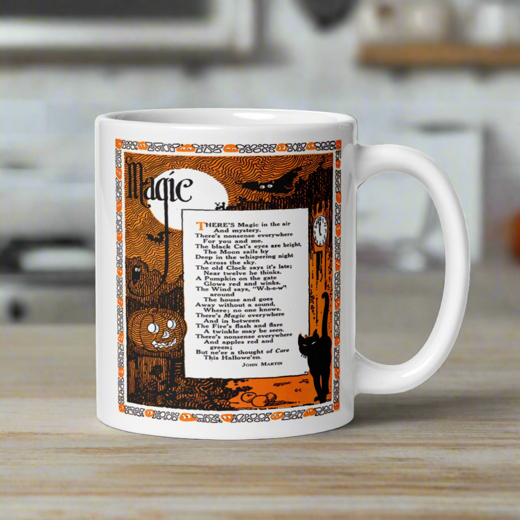 Magic Halloween Poem Retro Halloween Print Glossy Coffee Mug