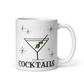 Martini Cocktails Atomic Mid Century Retro Style White Glossy Mug