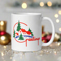 Greetings Mid Century Retro Christmas Print White Glossy Coffee Mug