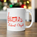 Silent Night Music 50s Mid Century Retro Christmas Glossy Coffee Mug