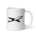 Mid Century Jet Airplane Retro Travel  Print White Glossy Mug