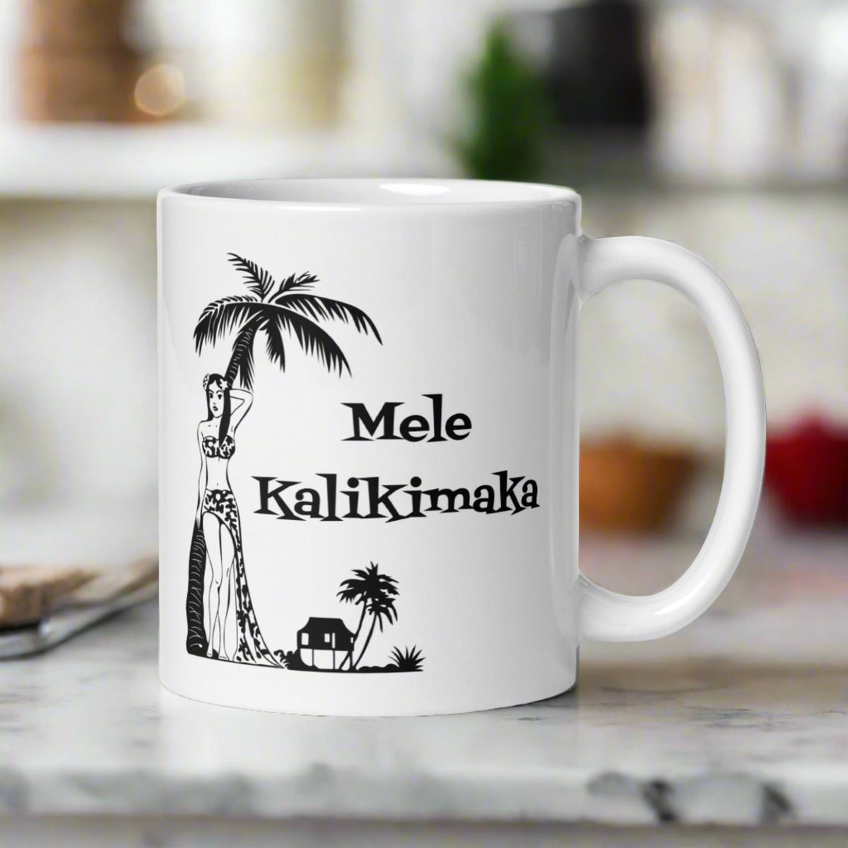 Mele Kalikimaka Atomic Era Style Christmas Glossy Coffee Mug