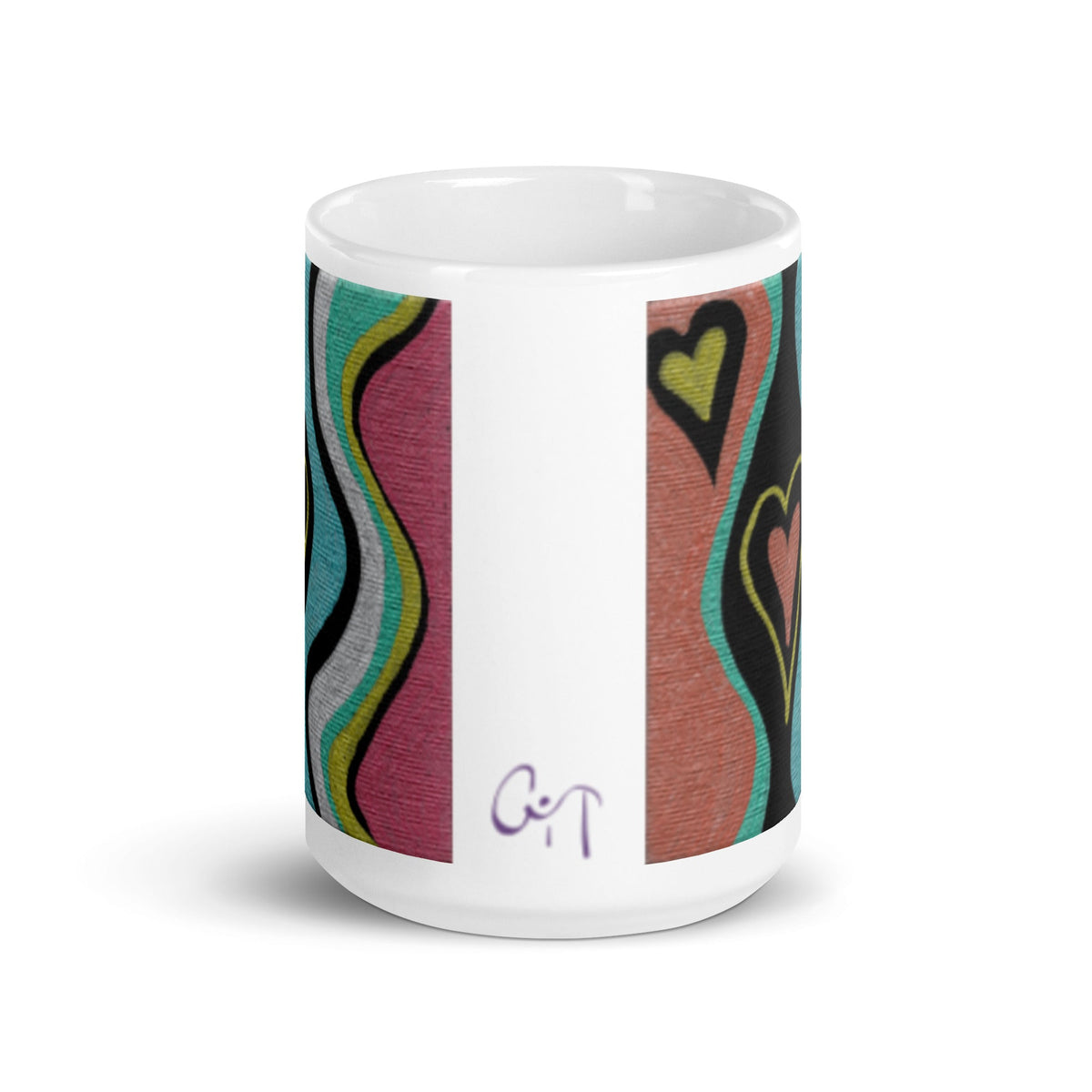 Love Finds A Way - Original Artwork by Caden Caraco on White Glossy Mug - Available in 12, 15, and 20 Ounces