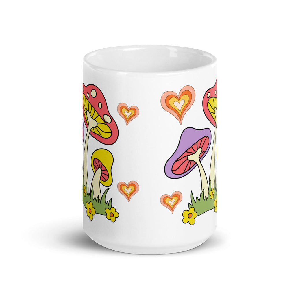70s Retro Mushroom Coffee Mug Glossy Ceramic Mug