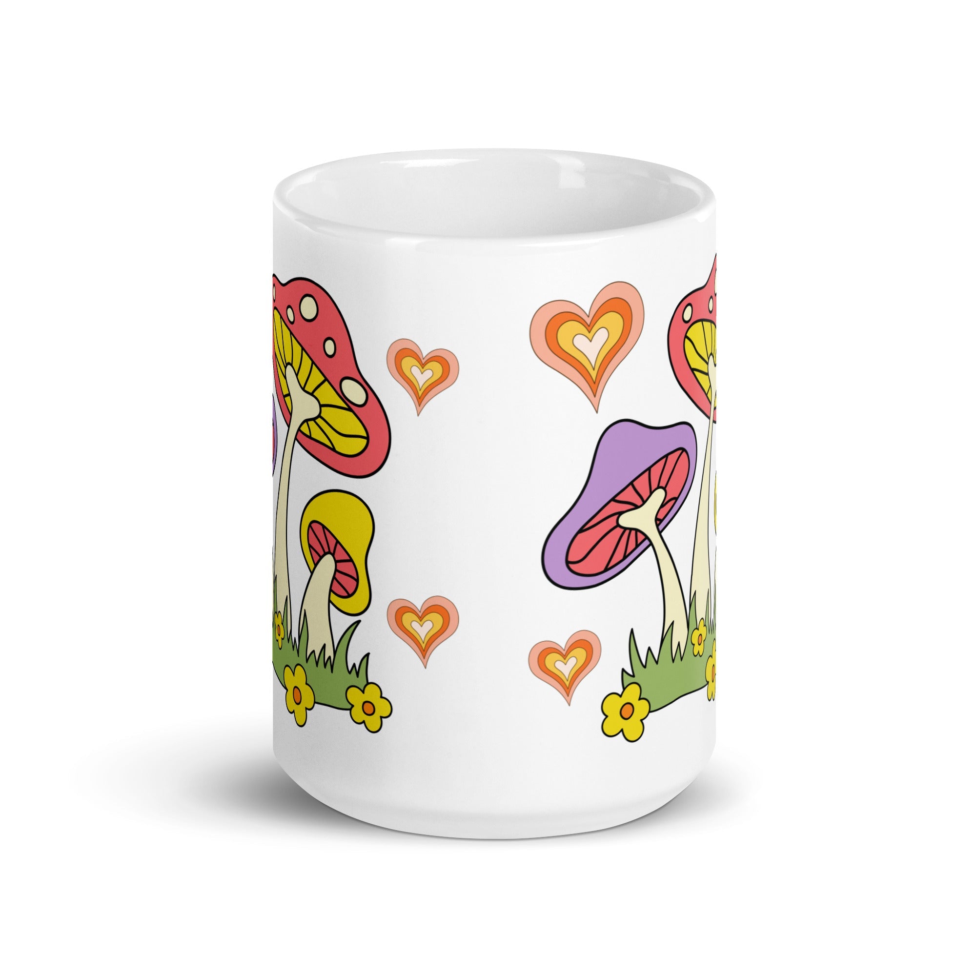 70s Retro Mushroom Coffee Mug Glossy Ceramic Mug
