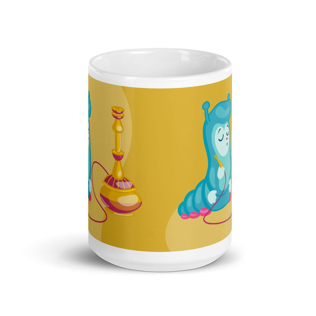 Alice In Wonderland Caterpillar White Glossy Coffee Mug Ceramic Cup