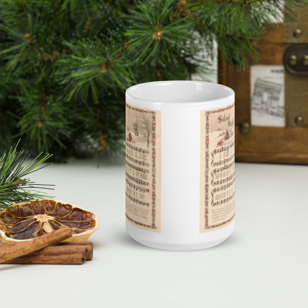 Silent Night Retro Christmas Sheet Music Glossy Coffee Mug