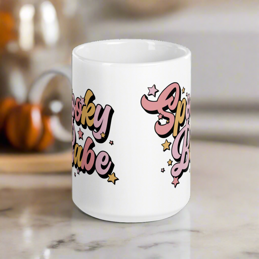 Spooky Babe Stars Halloween Glossy Mug