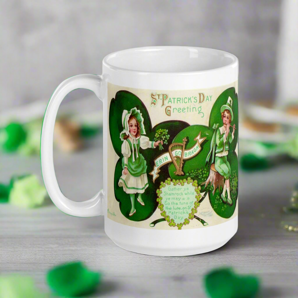 St. Patrick's Day Erin Go Bragh Vintage Irish Print Coffee Mug