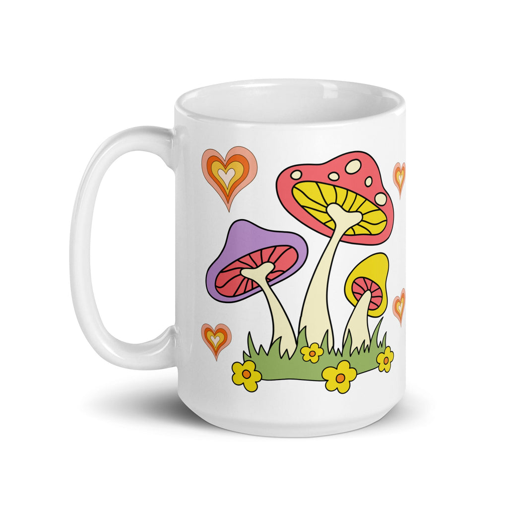 70s Retro Mushroom Coffee Mug Glossy Ceramic Mug