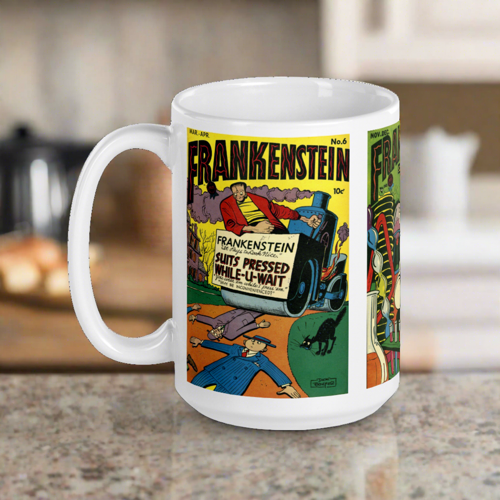 Frankenstein Retro Vintage Comic Book Cover Halloween Coffee Mug