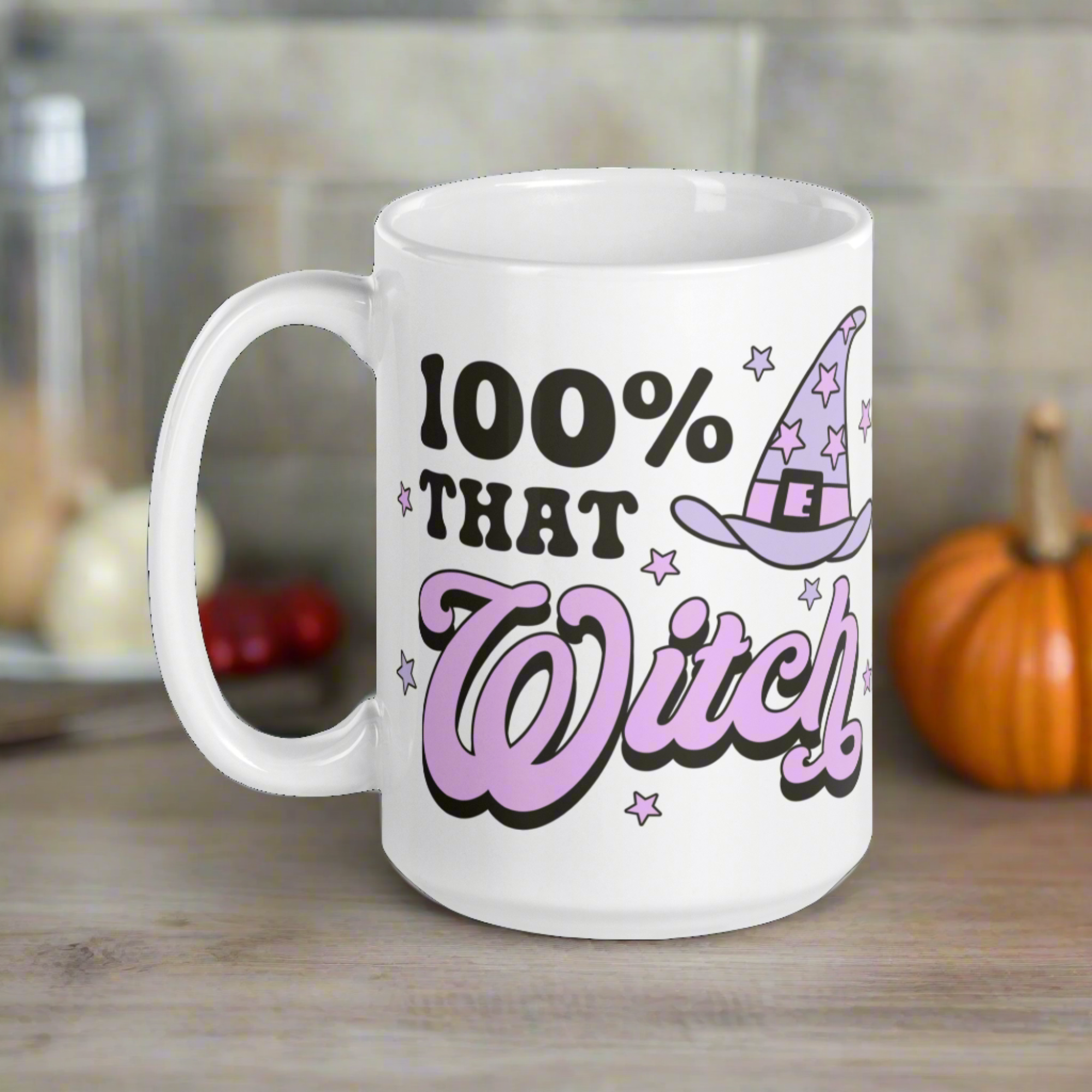 100% That Witch Halloween Celestial Glossy Coffee Mug
